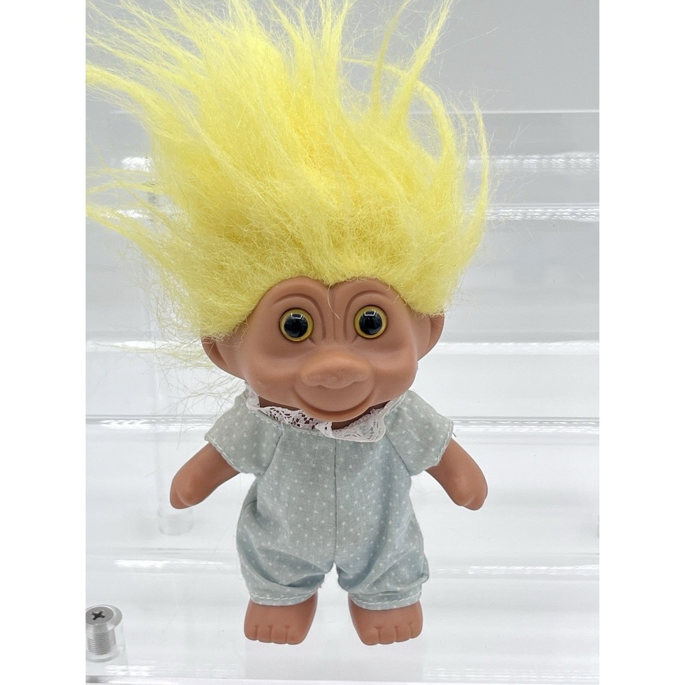 Vintage 1991 Troll Doll 5" Yellow Hair Yellow Eyes w/ Outfit TNT